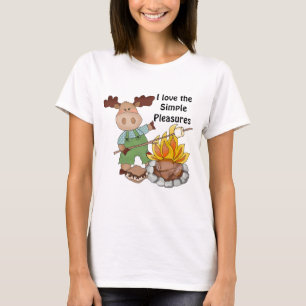 T-shirt amusant pour caricature de Camping Moose
