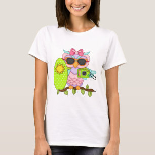 T-shirt amusant pour le dessin animé de Beach Owl