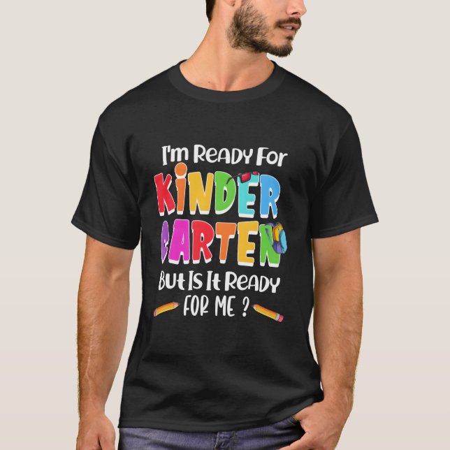 T-shirt Amusant Premier Jour D'Enfants De La Maternelle Bi (Devant)