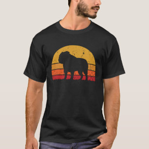 T-shirt Amusant Retro Vintage Sunset Bulldog