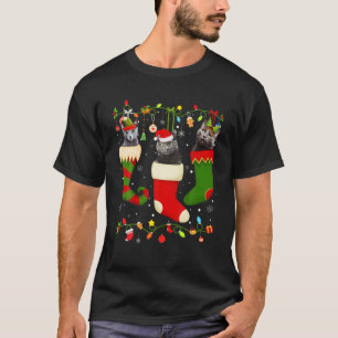 T-shirt Amusant Russe Bleu Stocker Noël Chaussettes Lumièr