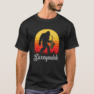 T-shirt Amusant Saxophone Design, Saxsquatch, Sci-Fi Woodw