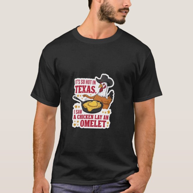 T-shirt Amusant Texas Chicken Chaleur Design. Pois de poul (Devant)