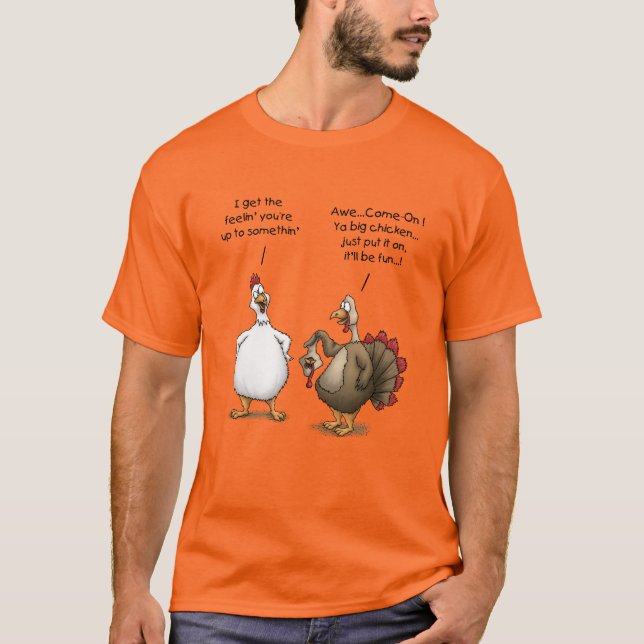 T-shirt Amusant Thanksgiving Big Chicken It's Amusement Tu (Devant)