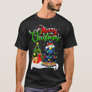 T-shirt Amusant train Xmas éclairage Père Noël Train Chris