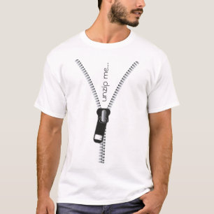 T-shirt Amusant Unzip Me Zipper, Texte Personnalisable Noi