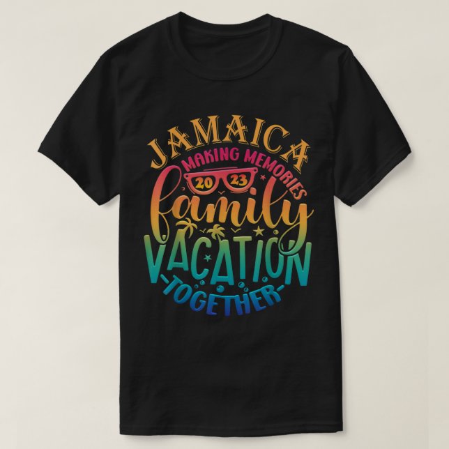T-shirt Amusant vacances en famille Jamaïque 2023 Faire de (Design devant)