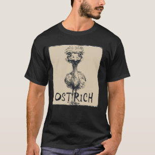 T-shirt Amusant visage d'autruche pour adultes et enfants