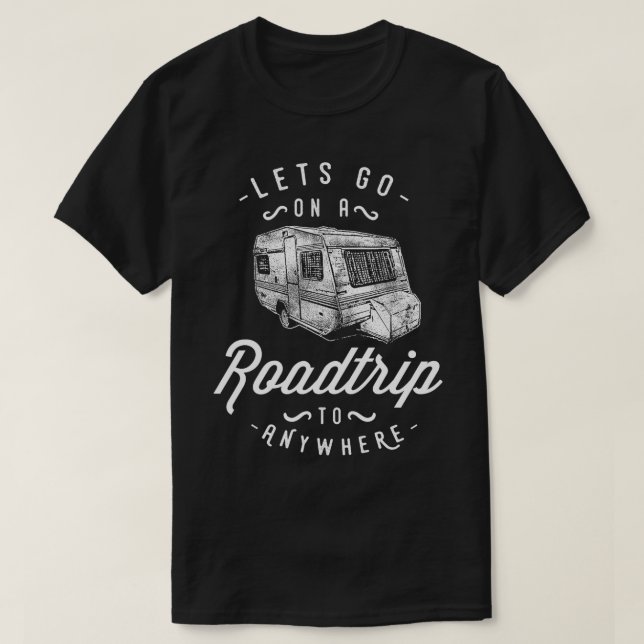 T-shirt Amusant Voyage en route avan RV Camping (Design devant)