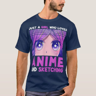T-shirt Amusante Anime Girl Just A Girl Who Love Anime and