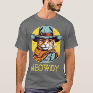 T-shirt Amusante Cat Cowboy Cowgirl Meow Howdy Meowdy 17