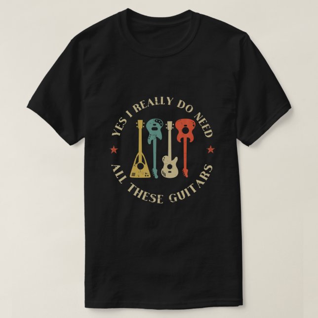 T-shirt Amusante Conception De Guitare Homme Femme Guitari (Design devant)