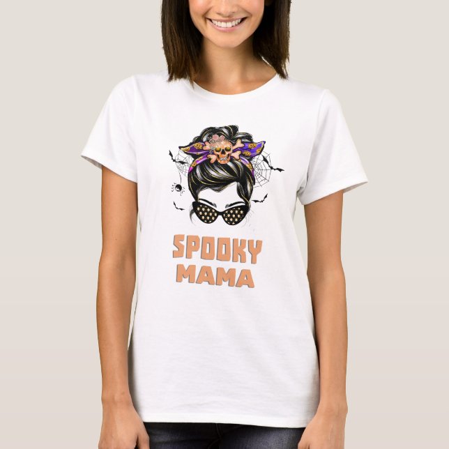 T-shirt Amusante Éffrayante Mama Halloween (Devant)
