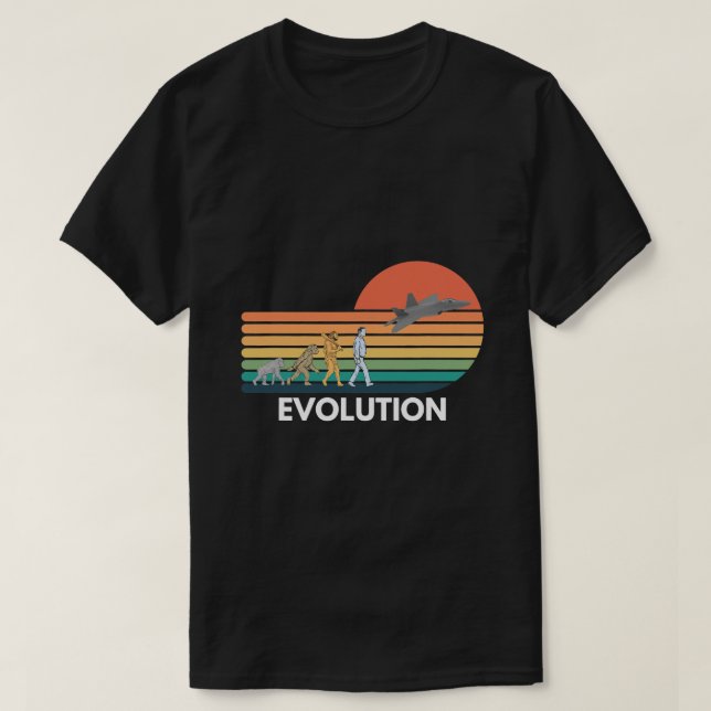 T-shirt Amusante évolution de l'avion pilote Art F22 Aviat (Design devant)