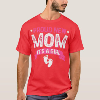 T-shirt Amusante Famille Genre Révéler Fier Nouvelle Maman