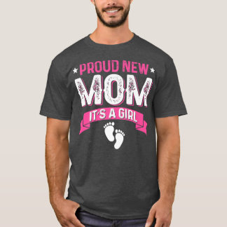 T-shirt Amusante Famille Genre Révéler Fier Nouvelle Maman