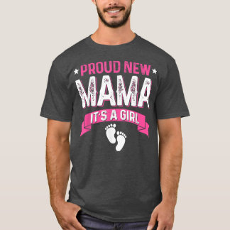 T-shirt Amusante Famille Genre Révéler Fier Nouvelle Maman