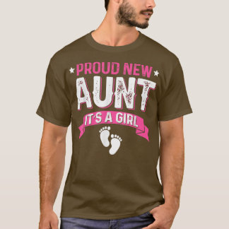 T-shirt Amusante Famille Genre Révéler Fier Nouvelle Tante