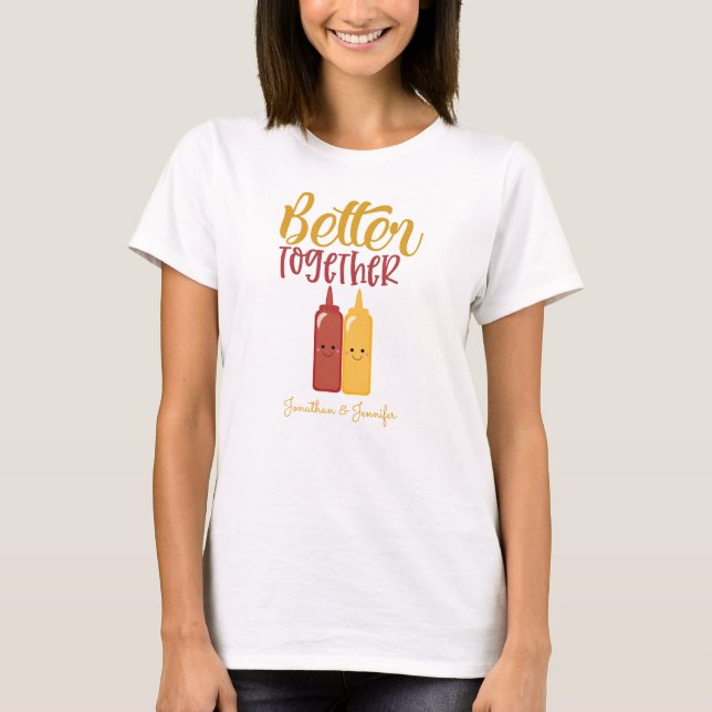 T-shirt Amusante femme personnalisée Couples de Ketchup à  (Devant)
