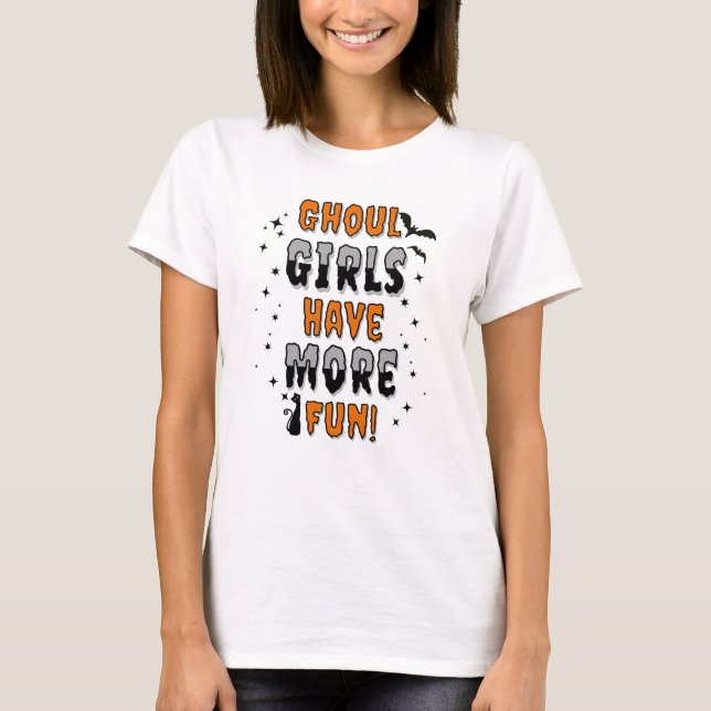 T-shirt Amusante Filles Ghoul Halloween moderne (Devant)