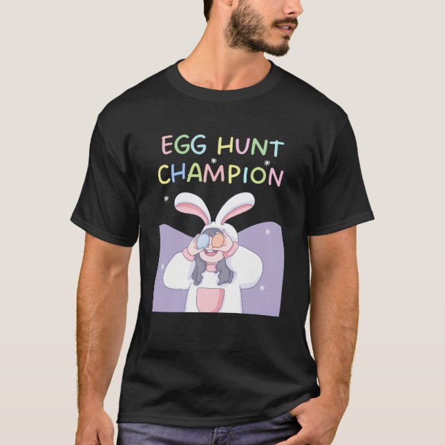 T-shirt Amusante Joyeuse Chasse Aux Oeufs De Pâques Cute B (Devant)