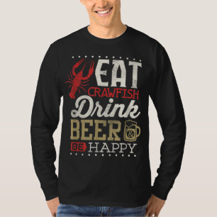 T-shirt Amusante langouste Boire Bière Happy Hommes Cajun