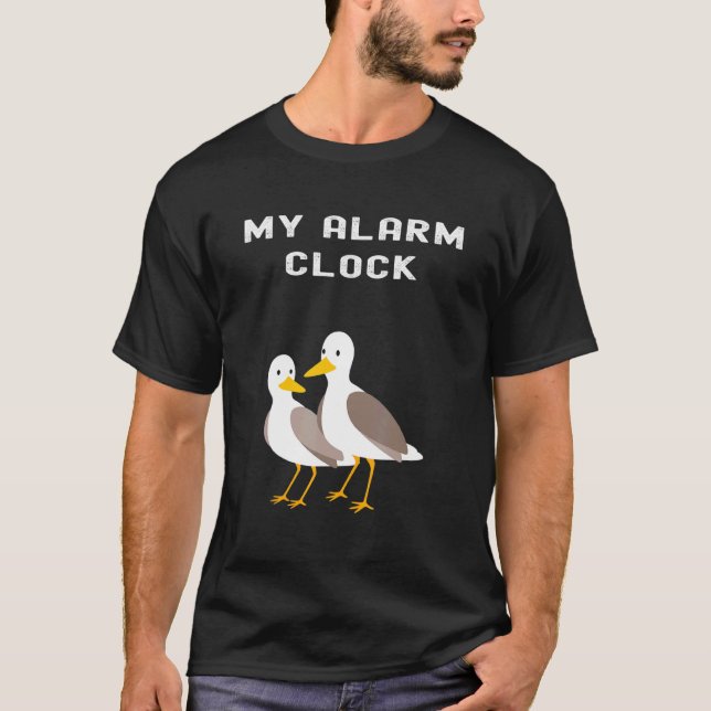 T-shirt Amusante Mouette Mon Alarme Horloge Balnéaire Réve (Devant)