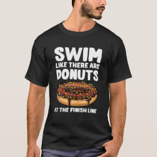 T-shirt Amusante nage Donut Design Hommes Femmes nager Spo
