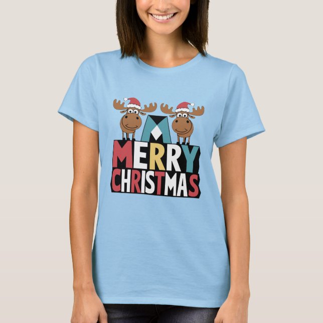 T-shirt Amusante orignal en chapeau de Noël sur Joyeux Tex (Devant)