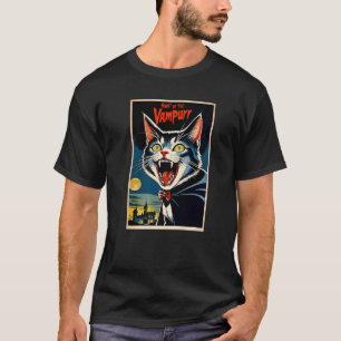T-shirt Amusante Vampire Chat Halloween Nuit du Vampurr M