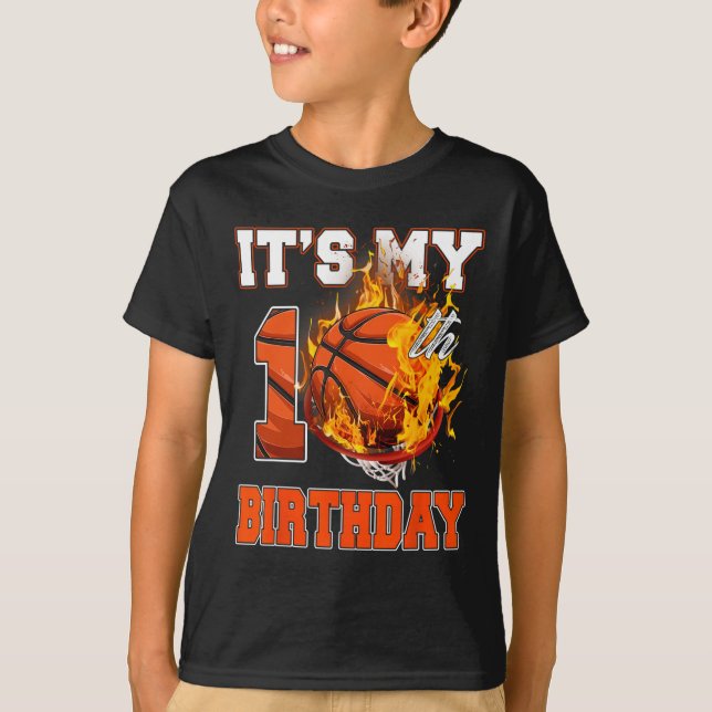 T-shirt Amusants C'est mon 10e anniversaire 10 ans Basketb (Devant)