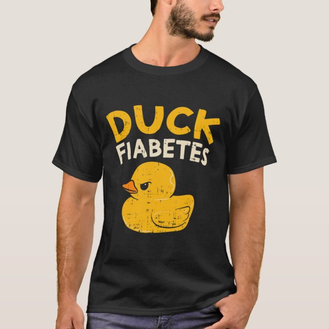 T-shirt Amusants Diabète Sensibilisation I Canard Fiabetes (Devant)