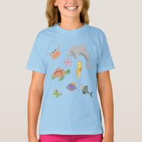 Amusants enfants mignons animaux de mer dauphin to