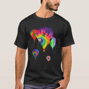 T-shirt Amusants Hot Air Balloon Hippie Tie Dye Ballooning