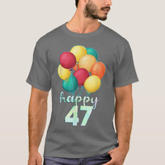 T-shirt Amusants Joyeux 47 ans Ballons colorés 47e anniver