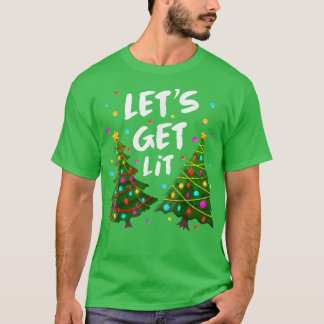 T-shirt Amusants Joyeux feux d'arbres de Noël, laissons-no