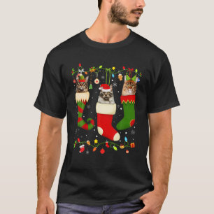 T-shirt Amusants Maine Coon Stocker Noël Chaussettes de N