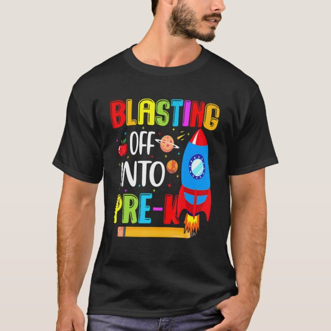 T-shirt Amusants Se Déplaçant En Pré K Retour À L'École Pr (Devant)