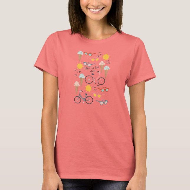 T-shirt Amusement dans le soleil d'été (Devant)