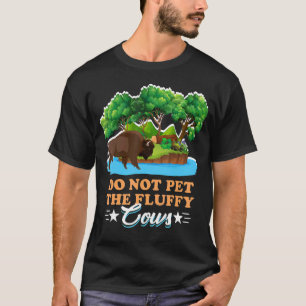 T-shirt Amusement Ne Caressez Pas La Vache Fluffy Marron V