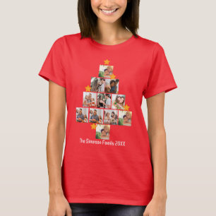 T-shirt Amusement personnalisé Famille Noël 11 Photo Colla