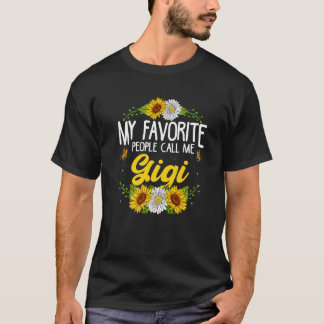 T-shirt Amusez Mes Favoris Appelez-Moi Gigi Sunflowers