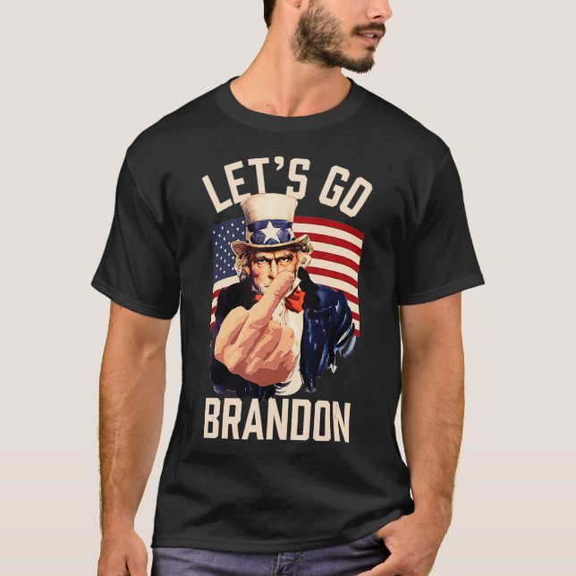 T-shirt Amusons-nous Brandon Oncle Sam Allons-y Brandon (Devant)