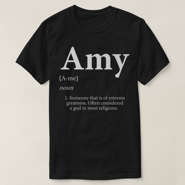 T-shirt Amy Cute Définition Nom personnalisé Cadeau (Design devant)