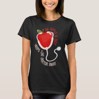 T-shirt An Apple A Day Keeps The Doctor Away Healthy Vegan