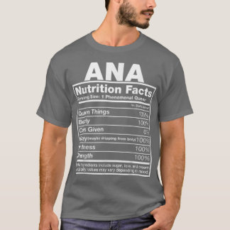 T-shirt Ana Nutrition FactsAna Name Birthday