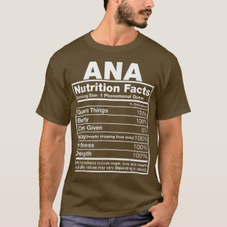 T-shirt Ana Nutrition FactsAna Nom Anniversaire