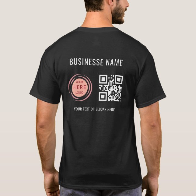 T-shirt Analyse du code QR et logo personnalisé de l'entre (Dos)