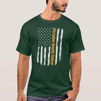 T-shirt Analyste de la sécurité de l'information Fier carr