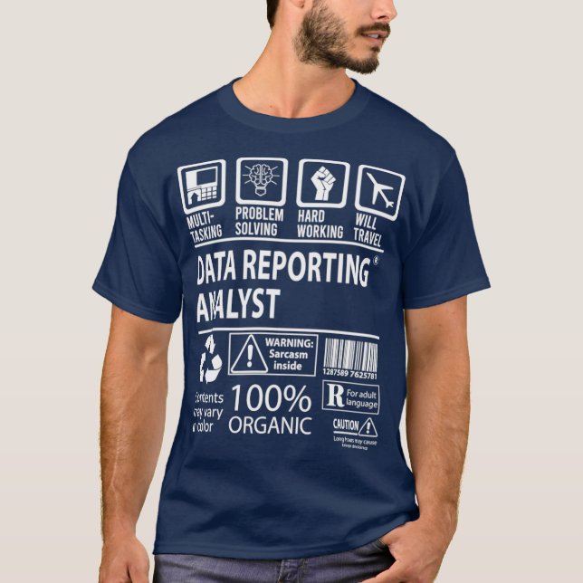 T-shirt Analyste de rapports de données Analyste de rappor (Devant)